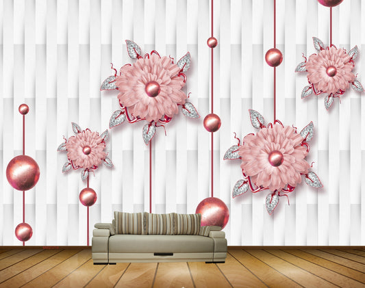 Avikalp MWZ1714 Peach Flowers HD Wallpaper