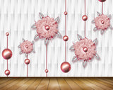 Avikalp MWZ1714 Peach Flowers 3D HD Wallpaper