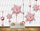Avikalp MWZ1714 Peach Flowers 3D HD Wallpaper
