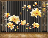 Avikalp MWZ1719 Yellow White Flowers Butterflies 3D HD Wallpaper
