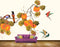 Avikalp MWZ1721 Orange Flowers Birds Leaves HD Wallpaper