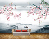 Avikalp MWZ1722 Pink White Flowers Boat 3D HD Wallpaper