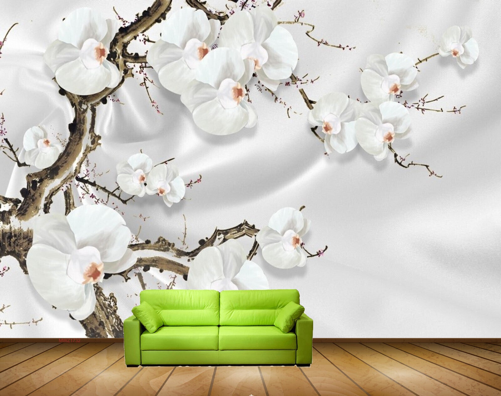 Avikalp MWZ1732 White Flowers Branches HD Wallpaper