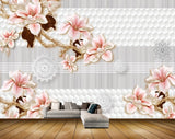 Avikalp MWZ1742 White Peach Flowers HD Wallpaper