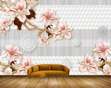 Avikalp MWZ1742 White Peach Flowers 3D HD Wallpaper
