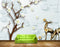Avikalp MWZ1750 Deers White Flowers Tree HD Wallpaper
