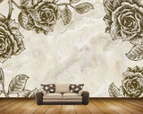 Avikalp MWZ1752 Green Flowers Leaves 3D HD Wallpaper