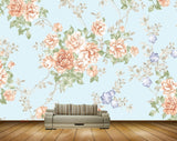 Avikalp MWZ1755 Peach Violet Flowers HD Wallpaper