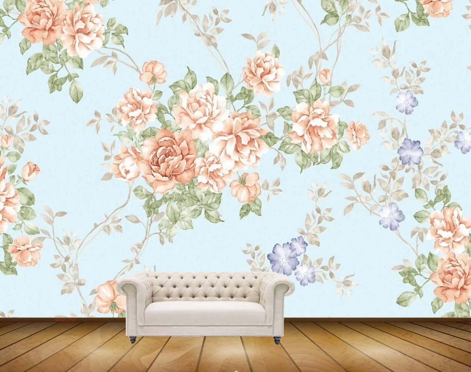 Avikalp MWZ1755 Peach Violet Flowers 3D HD Wallpaper
