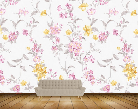 Avikalp MWZ1757 Pink Yellow Flowers HD Wallpaper