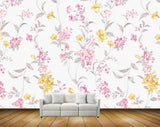 Avikalp MWZ1757 Pink Yellow Flowers 3D HD Wallpaper