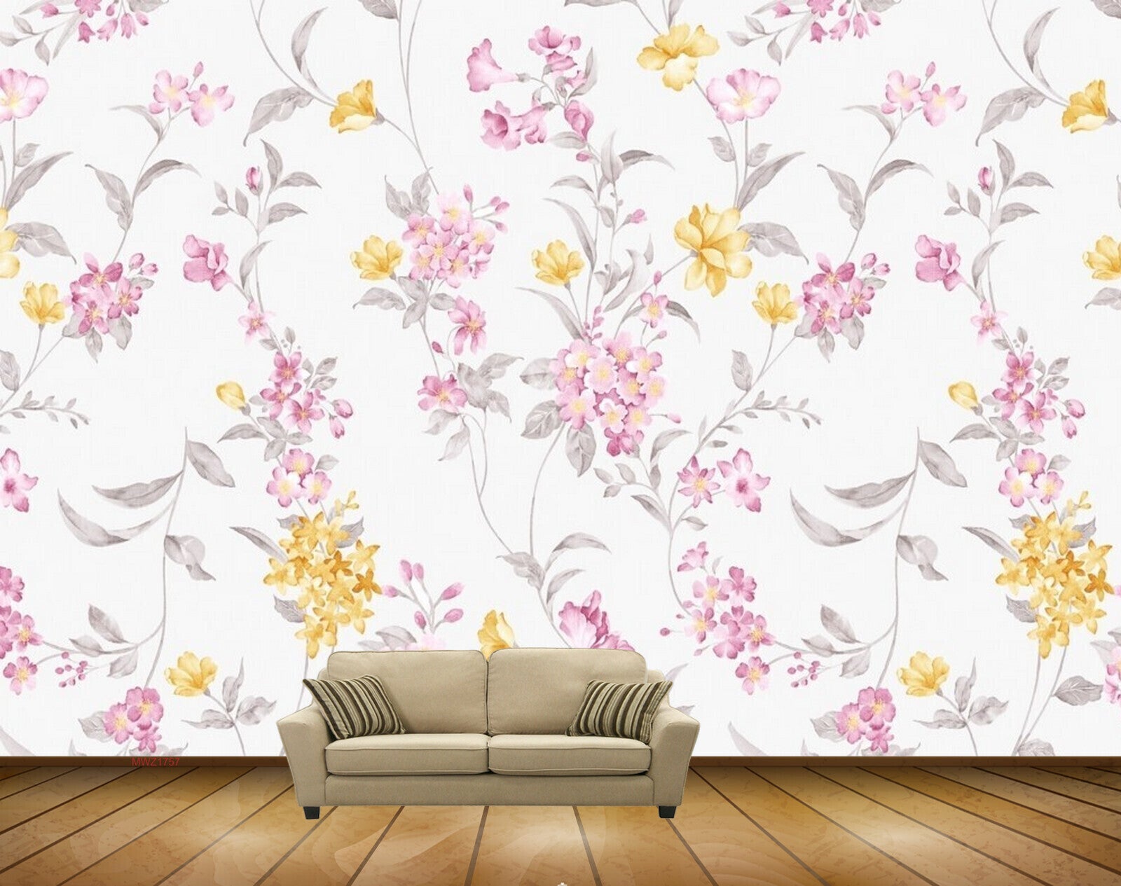 Avikalp MWZ1757 Pink Yellow Flowers 3D HD Wallpaper