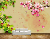 Avikalp MWZ1767 Pink Green Flowers HD Wallpaper