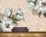 Avikalp MWZ1770 Green Flowers Leaves 3D HD Wallpaper