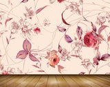 Avikalp MWZ1772 Pink White Flowers Leaves 3D HD Wallpaper