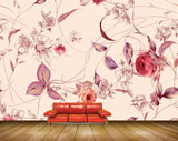 Avikalp MWZ1772 Pink White Flowers Leaves 3D HD Wallpaper