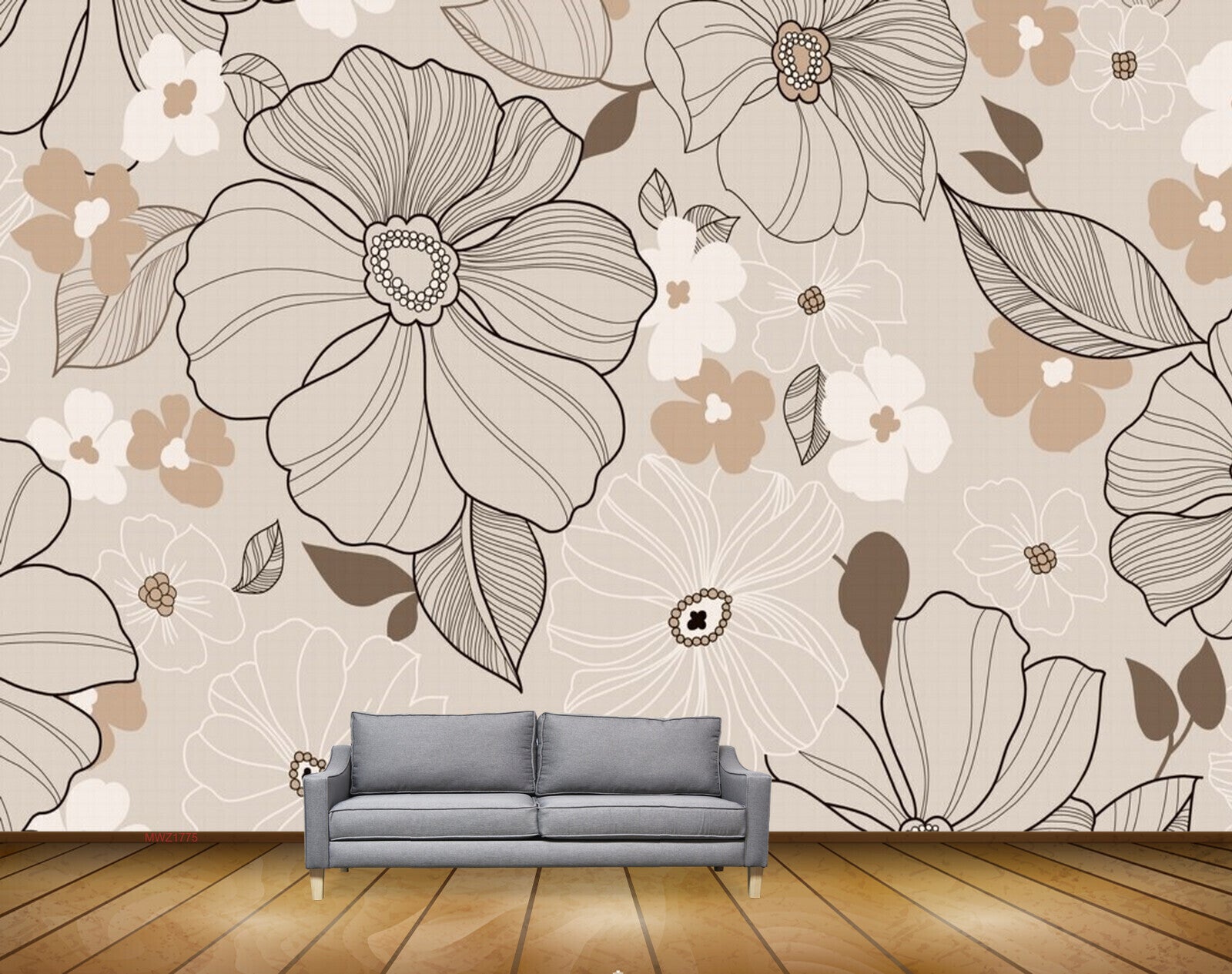 Avikalp MWZ1775 White Pink Flowers 3D HD Wallpaper