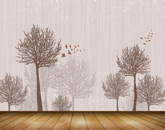 Avikalp MWZ1776 Trees Birds 3D HD Wallpaper