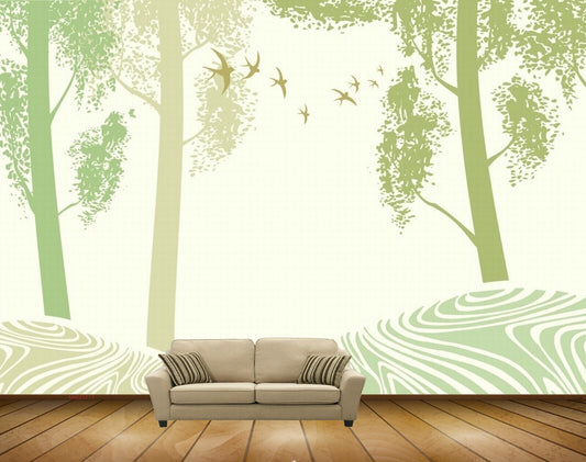 Avikalp MWZ1777 Trees Birds HD Wallpaper