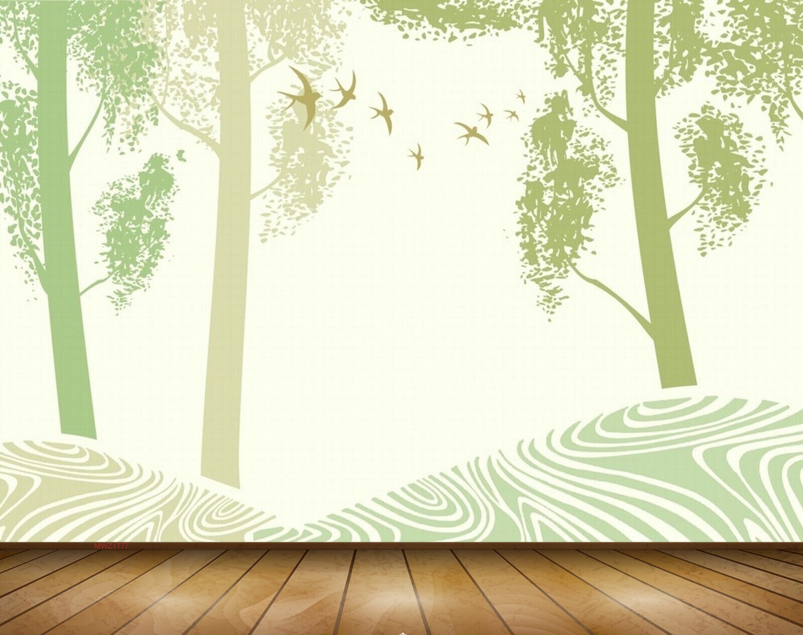 Avikalp MWZ1777 Trees Birds 3D HD Wallpaper