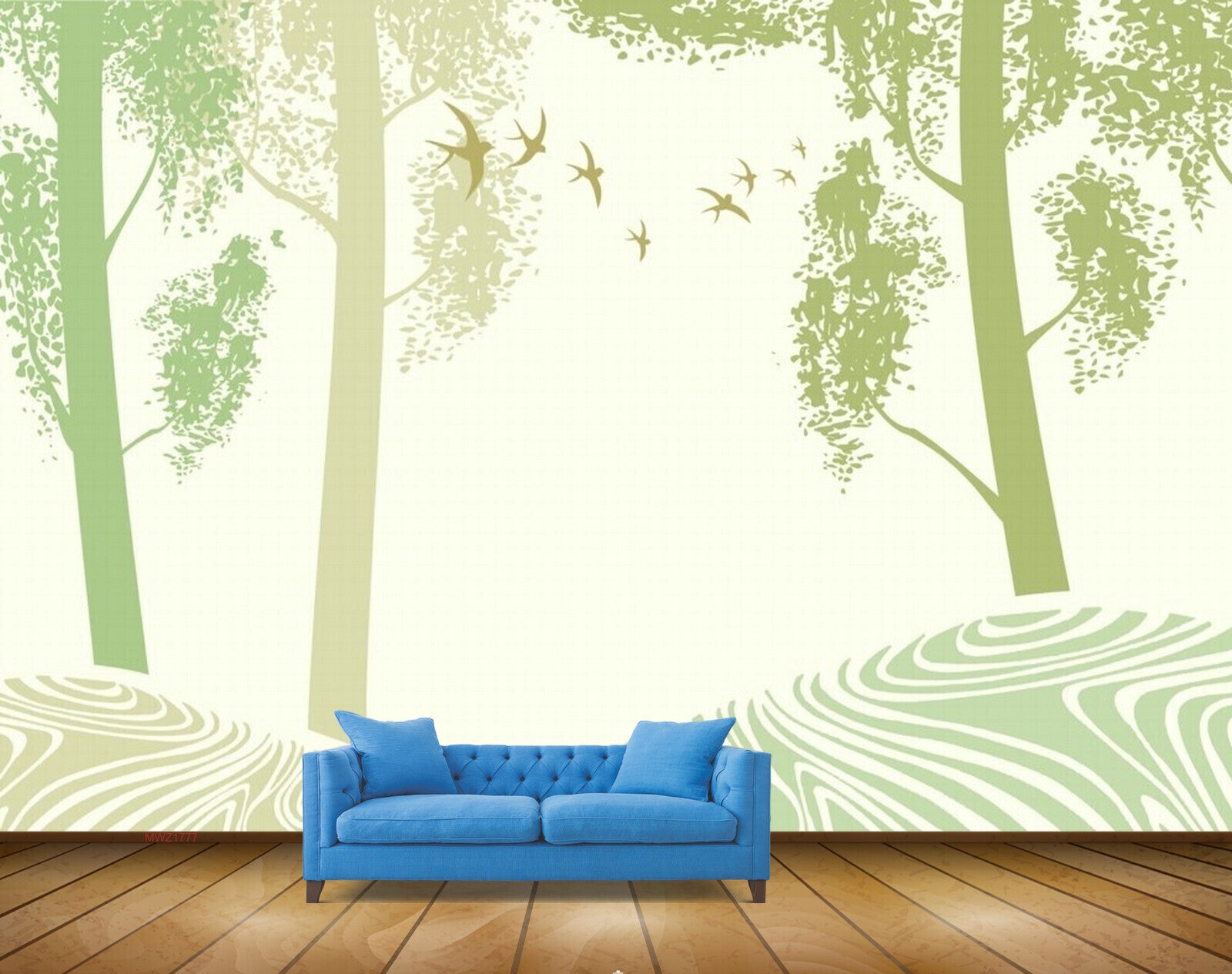 Avikalp MWZ1777 Trees Birds 3D HD Wallpaper