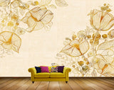 Avikalp MWZ1779 Orange Flowers Flies HD Wallpaper