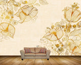 Avikalp MWZ1779 Orange Flowers Flies 3D HD Wallpaper