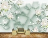 Avikalp MWZ1784 White Flowers 3D HD Wallpaper