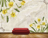 Avikalp MWZ1789 Yellow White Flowers Leaves HD Wallpaper