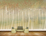 Avikalp MWZ1790 Red Flowers Trees Birds HD Wallpaper