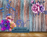 Avikalp MWZ1791 Pink Purple Flowers 3D HD Wallpaper
