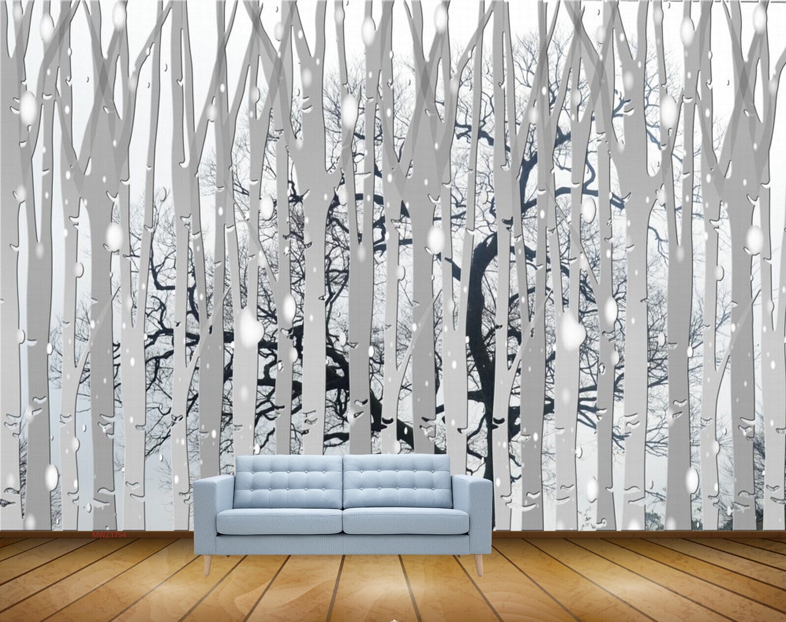 Avikalp MWZ1794 Black White Branches Tree HD Wallpaper