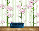 Avikalp MWZ1797 Pink Flowers Trees 3D HD Wallpaper