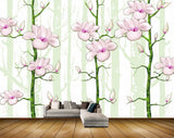 Avikalp MWZ1797 Pink Flowers Trees 3D HD Wallpaper