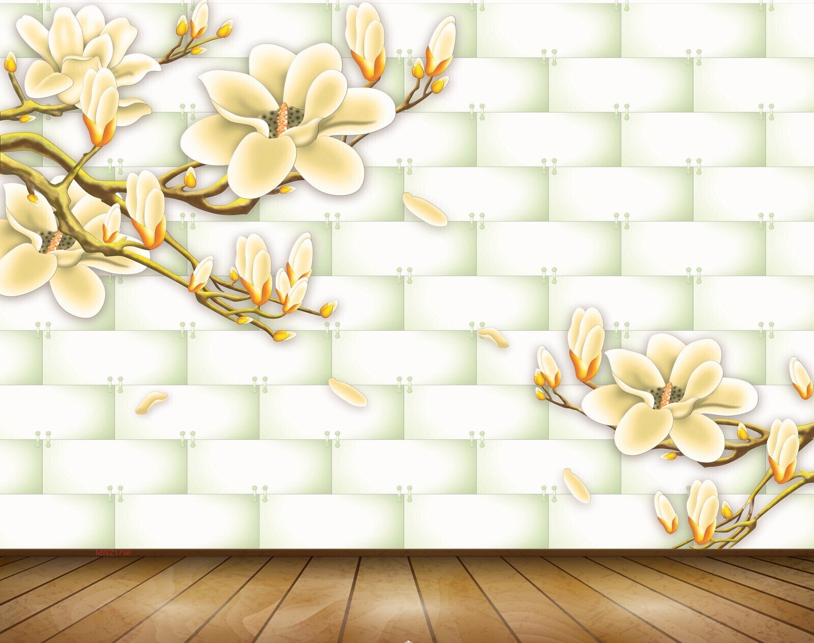 Avikalp MWZ1798 Yellow Flowers 3D HD Wallpaper