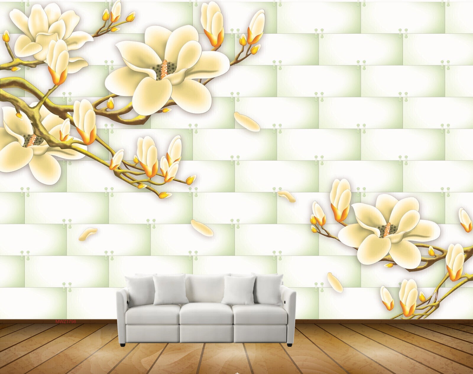 Avikalp MWZ1798 Yellow Flowers 3D HD Wallpaper