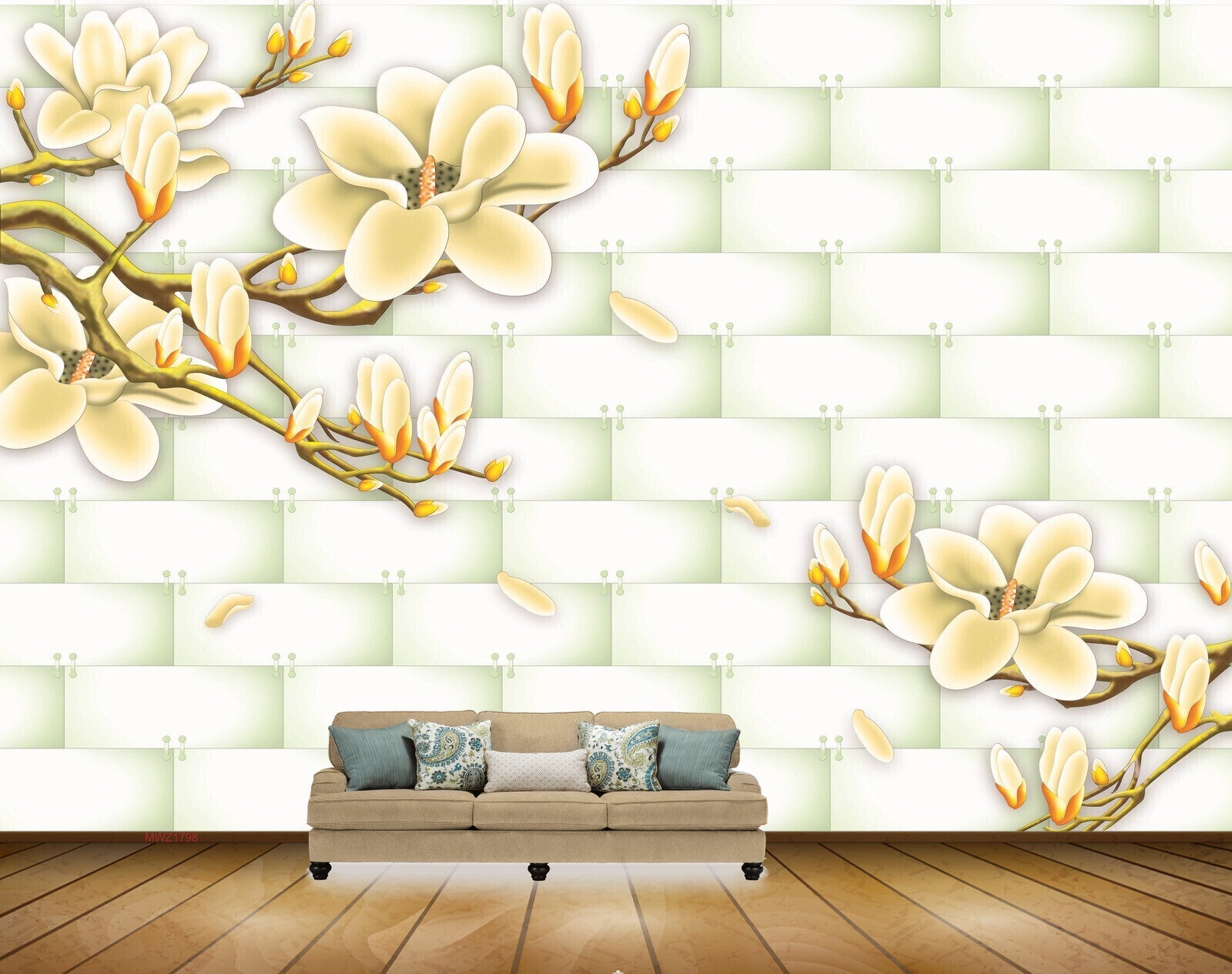 Avikalp MWZ1798 Yellow Flowers 3D HD Wallpaper