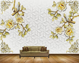 Avikalp MWZ1803 Yellow White Flowers 3D HD Wallpaper
