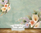 Avikalp MWZ1804 White Yellow Tulip Flowers Leaves HD Wallpaper