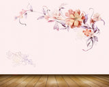 Avikalp MWZ1807 Purple Red Flowers 3D HD Wallpaper