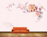 Avikalp MWZ1807 Purple Red Flowers 3D HD Wallpaper