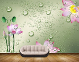 Avikalp MWZ1811 Pink Yellow Flowers Leaves HD Wallpaper