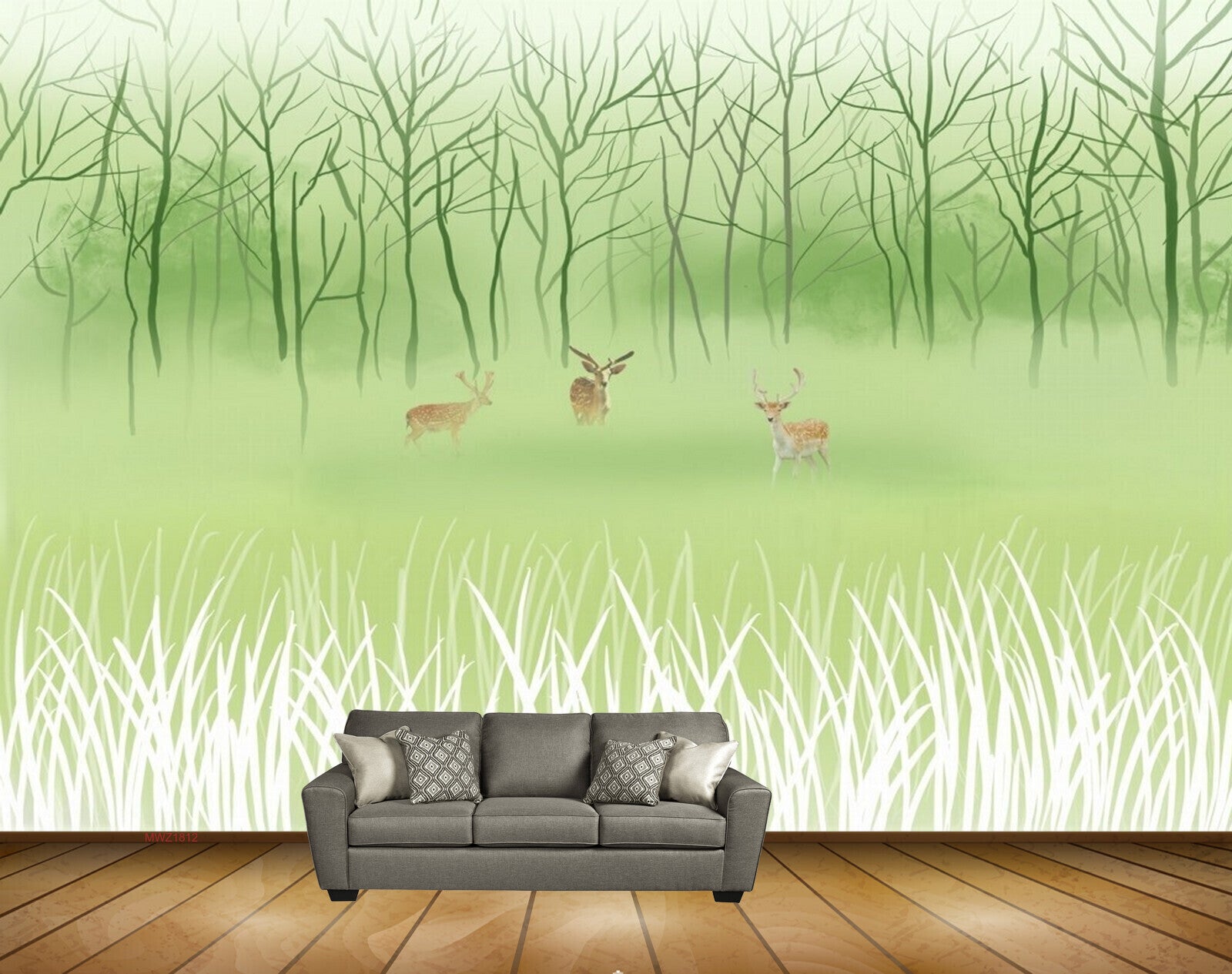 Avikalp MWZ1812 Deers Trees Grass HD Wallpaper
