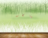 Avikalp MWZ1812 Deers Trees Grass 3D HD Wallpaper