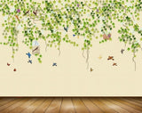 Avikalp MWZ1813 Birds Creepers Cage Butterflies 3D HD Wallpaper