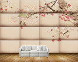 Avikalp MWZ1816 Pink Red Flowers Leaves HD Wallpaper