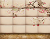 Avikalp MWZ1816 Pink Red Flowers Leaves 3D HD Wallpaper