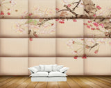 Avikalp MWZ1816 Pink Red Flowers Leaves 3D HD Wallpaper