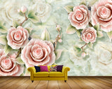 Avikalp MWZ1817 Pink Flowers Leaves HD Wallpaper