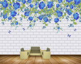 Avikalp MWZ1818 Purple Flowers Leaves Butterflies 3D HD Wallpaper